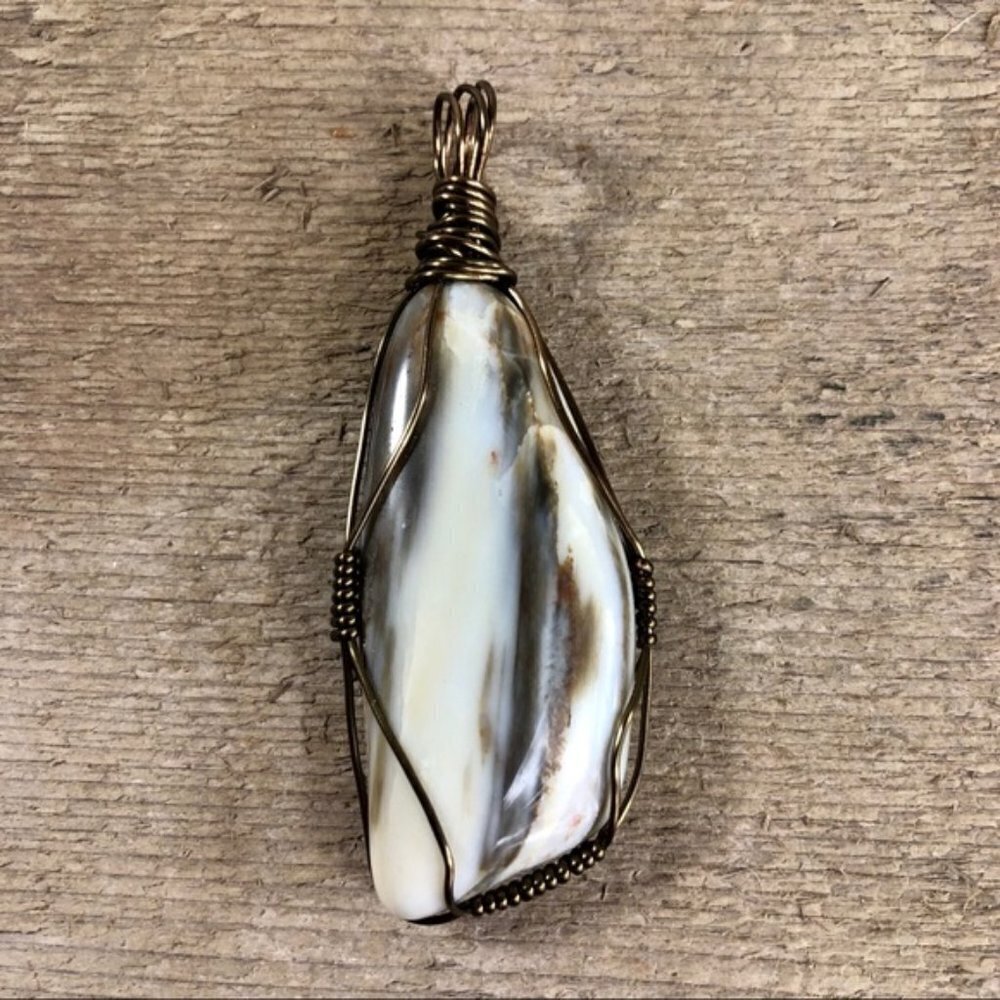 Jasper Wire Wrapped Statement Necklace Pendant